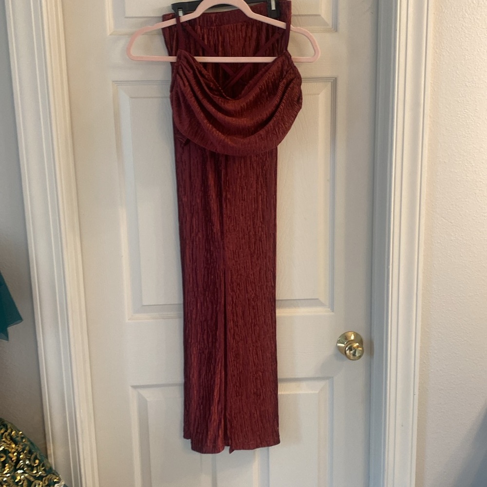 Weissman Burgundy 2 pc Dancewear Set, Medium Adult
